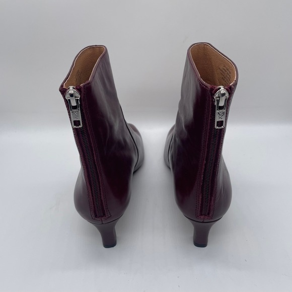 NEW Madewell The Dimes Kitten Heel Boots Women 9 Burgundy Deep Merlot Leather - Picture 4 of 7